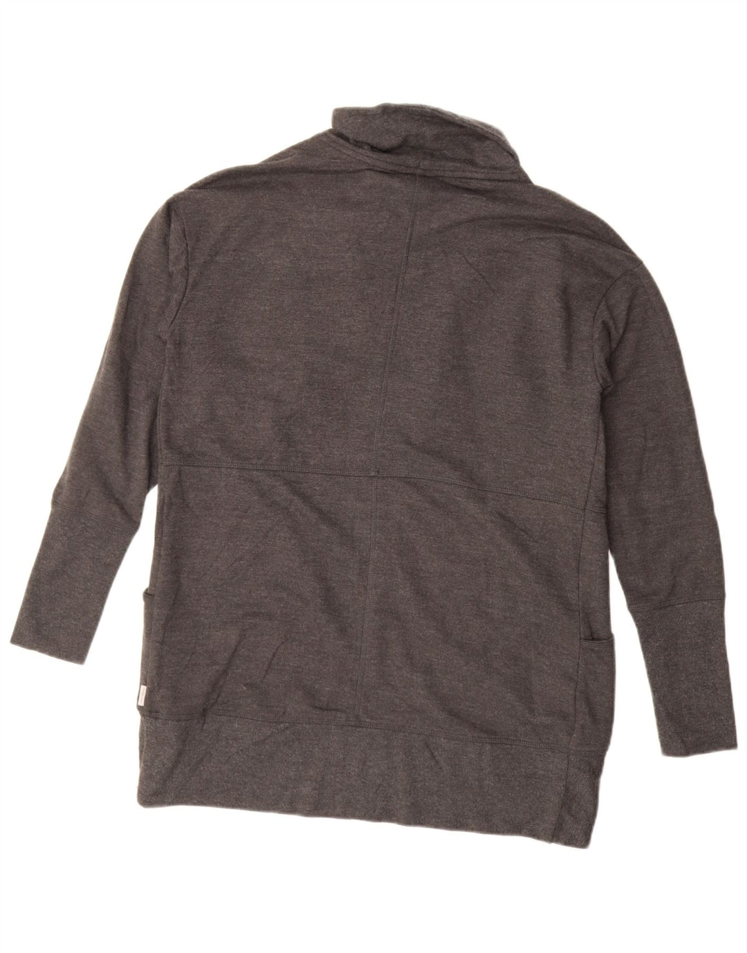 Maglione cardigan aperto oversize da donna Eddie Bauer UK 10 piccolo cotone grigio