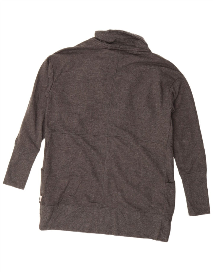Maglione cardigan aperto oversize da donna Eddie Bauer UK 10 piccolo cotone grigio
