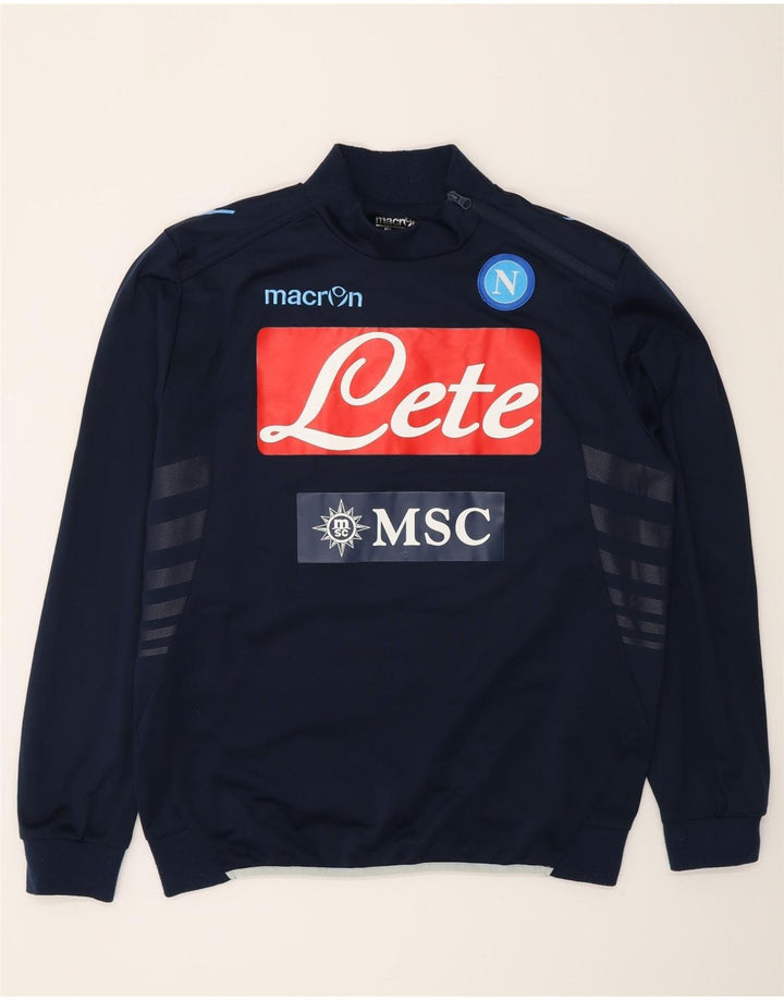 Macron Tuta da uomo con grafica pullover Top Large Blu Navy Colourblock