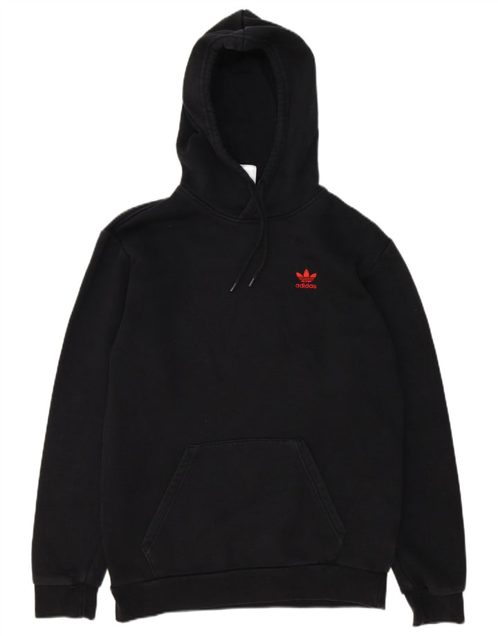 Felpa con cappuccio da uomo Adidas Small in cotone nero