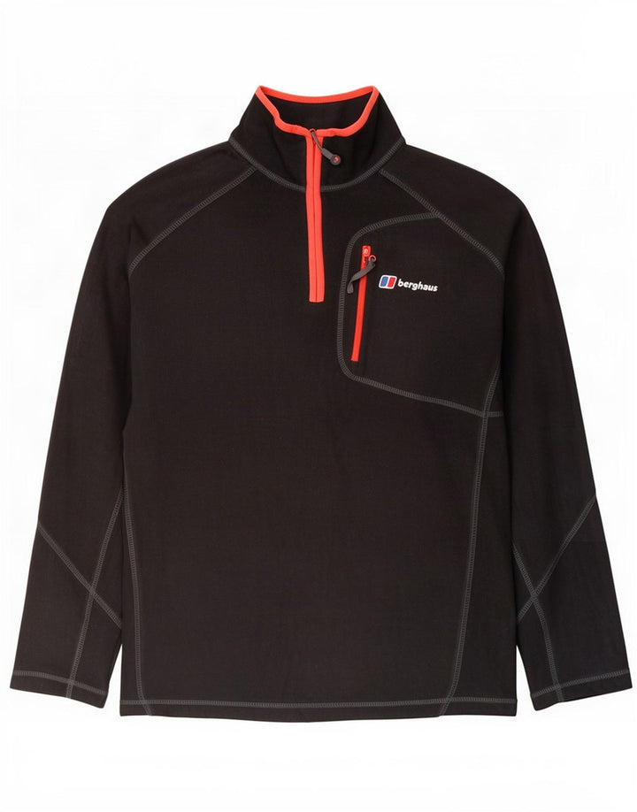 Maglione in pile da uomo Berghaus con zip e collo XL poliestere nero