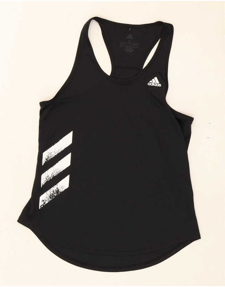 ADIDAS Womens Aeroready Vest Top UK 8/10 Small Black Vintage Adidas and Second-Hand Adidas from Messina Hembry 