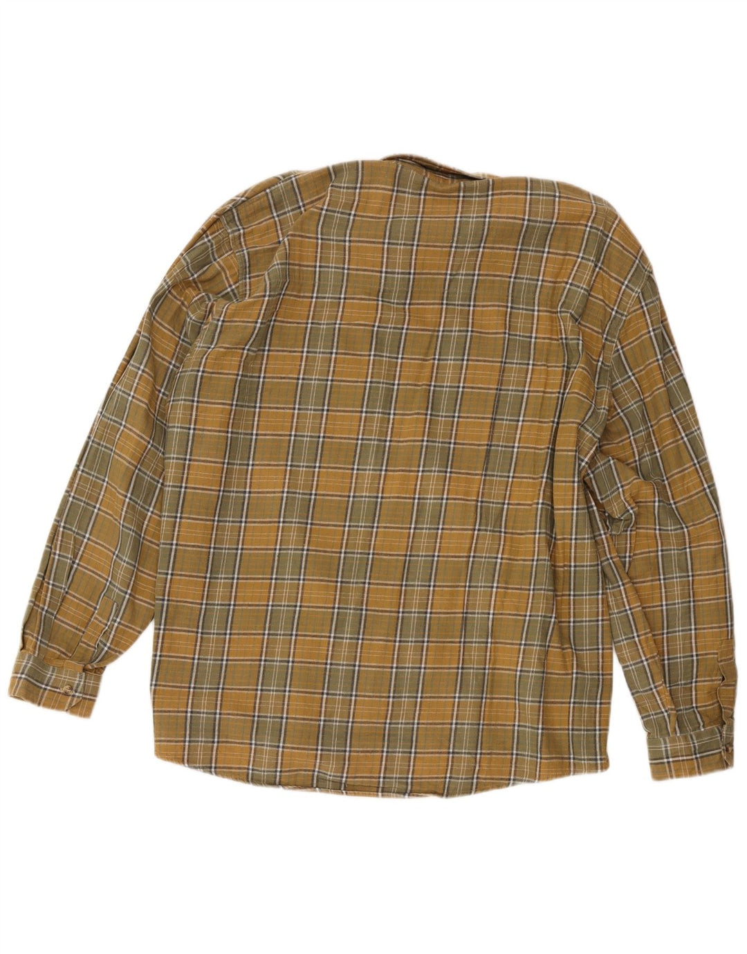 Camicia in flanella da uomo del progetto europeo 2XL in cotone a quadri gialli