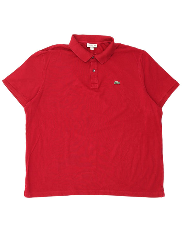 Polo da uomo slim fit Lacoste taglia 9 4XL cotone bordeaux
