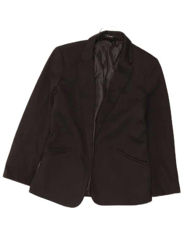 Giacca blazer aperta da donna Oasis UK 8 piccola poliestere nero