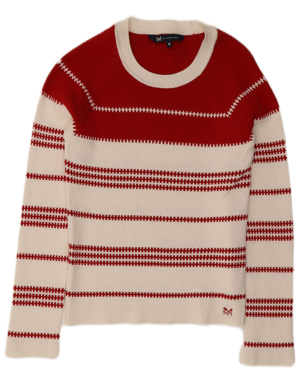 Crew Clothing Maglione da donna con scollo a barca UK 8 Small White Striped
