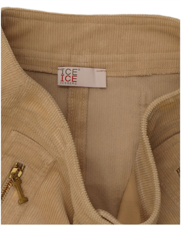 Mini gonna da donna in velluto a coste Iceberg W28 cotone beige medio