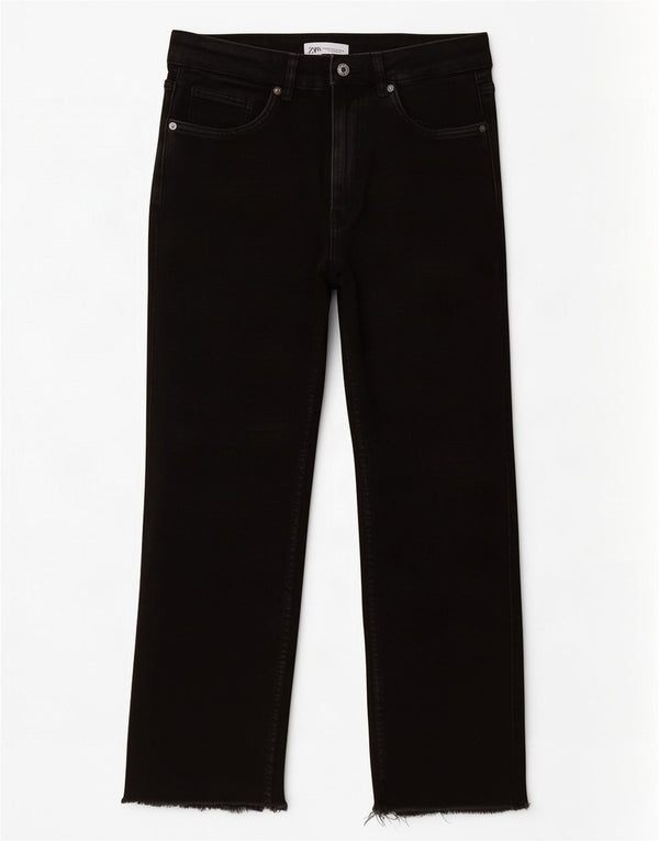 Jeans corti a vita alta da donna Zara EU 40 medio W30 L24 neri
