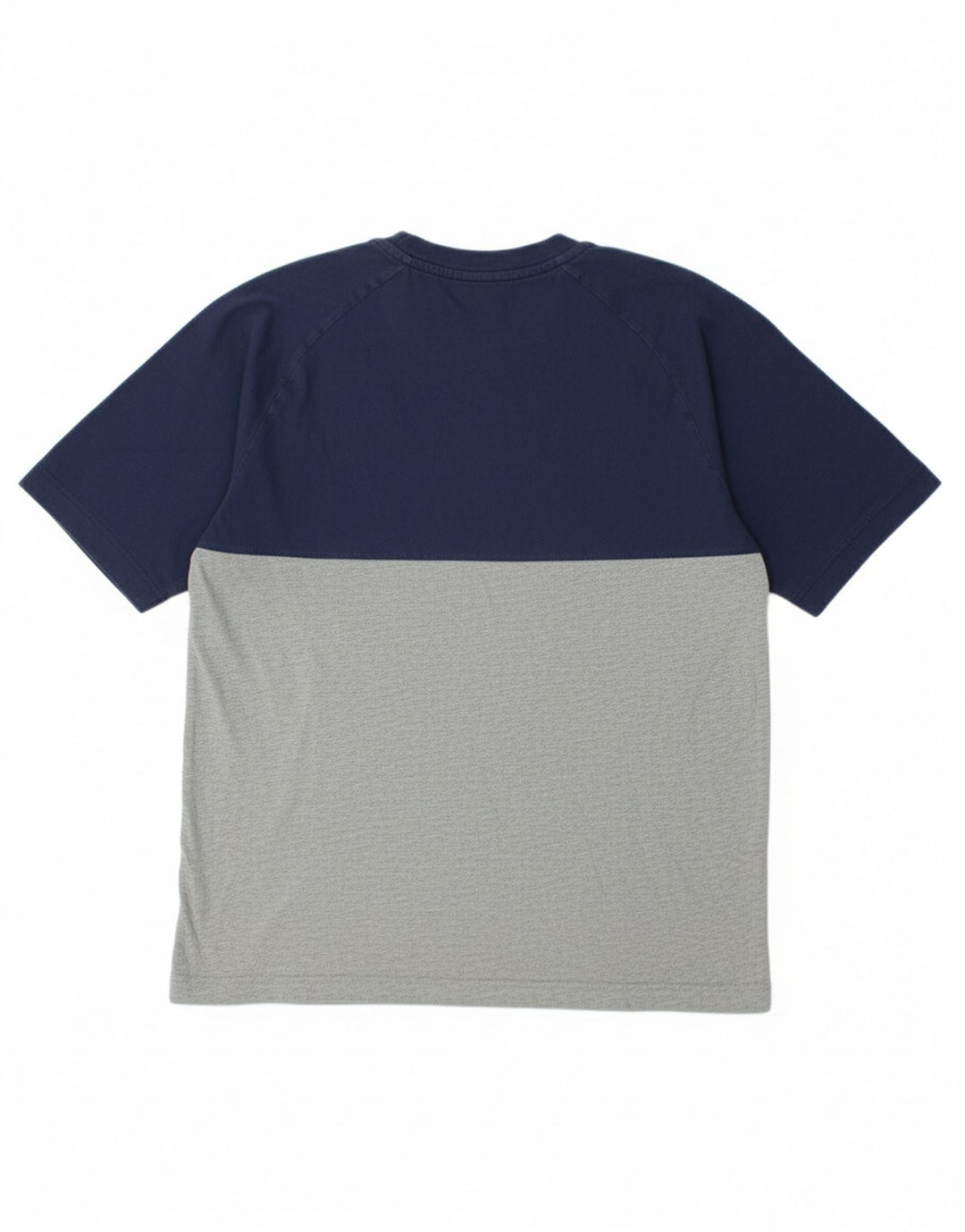 NIKE Mens Graphic T-Shirt Top Medium Navy Blue Colourblock Cotton