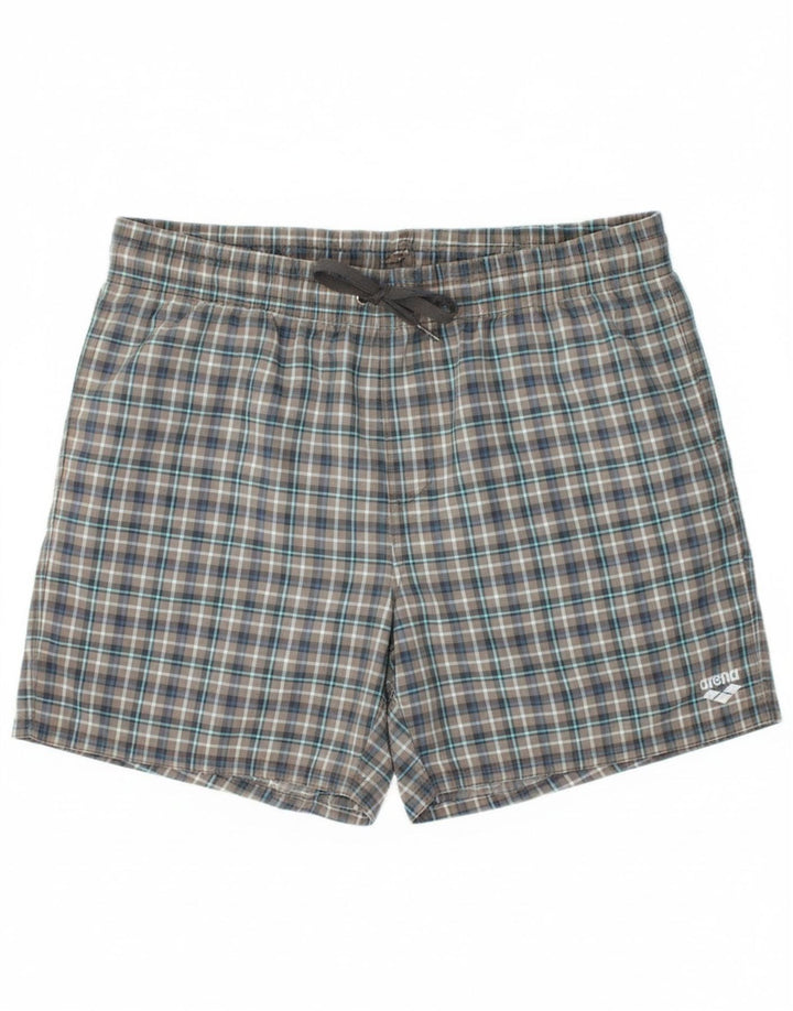 ARENA Mens Swimming Shorts Large  Grey Check