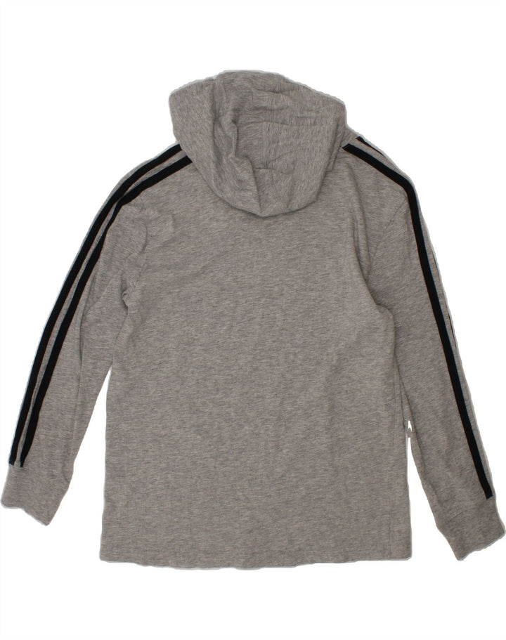 ADIDAS Boys Hooded Top Long Sleeve 7-8 Years Grey Vintage Adidas and Second-Hand Adidas from Messina Hembry 