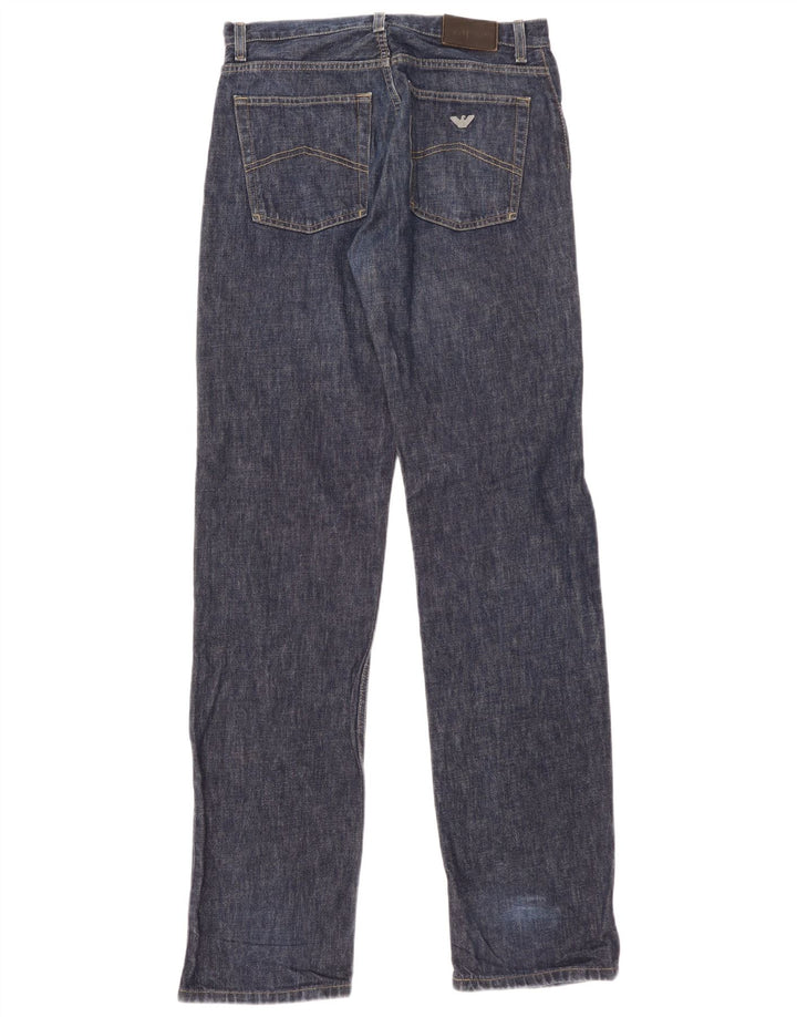 Jeans dritti da uomo Armani W33 L36 blu navy screziato