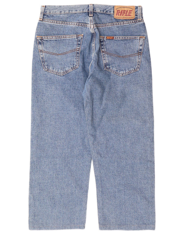 RIFLE Jeans Capri da uomo W32 L22 Blu Cotone