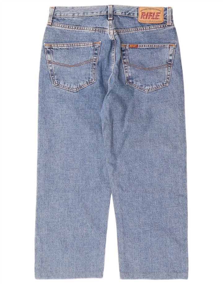 RIFLE Jeans Capri da uomo W32 L22 Blu Cotone