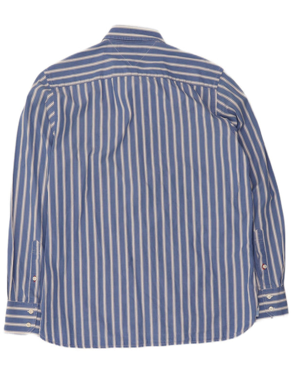 Camicia da uomo Tommy Hilfiger in cotone a righe blu medio