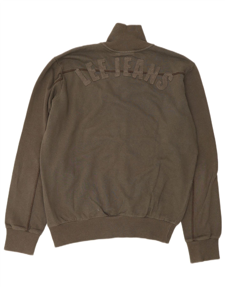 LEE Mens Graphic Tracksuit Top Jacket Large Khaki Cotton Vintage Lee and Second-Hand Lee from Messina Hembry 