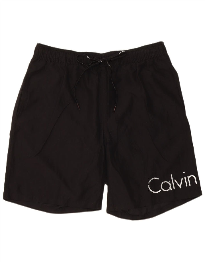CALVIN KLEIN Pantaloncini da bagno grafici da uomo grandi in poliestere nero