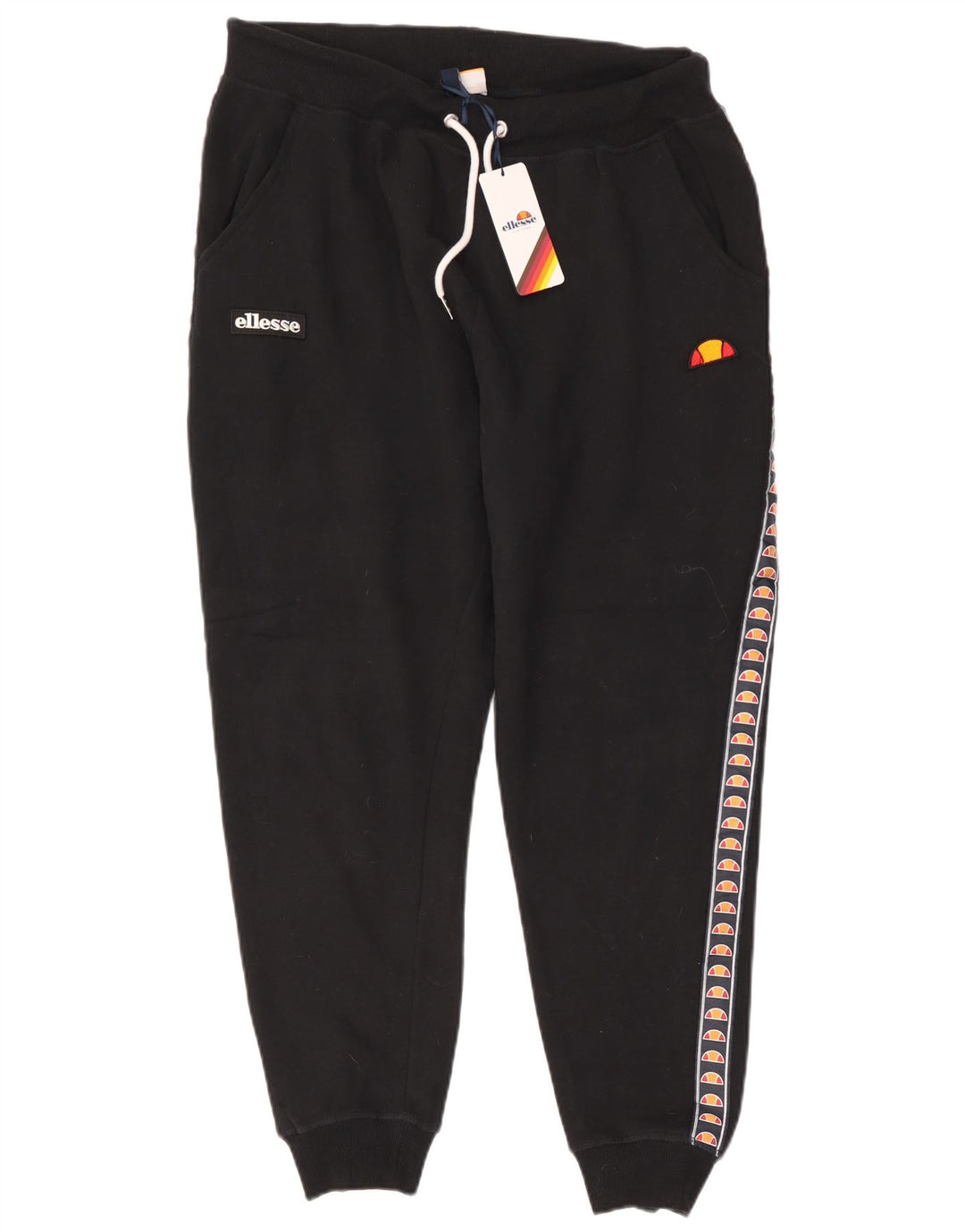 Ellesse Pantaloni da tuta da uomo con grafica Joggers grandi in cotone nero