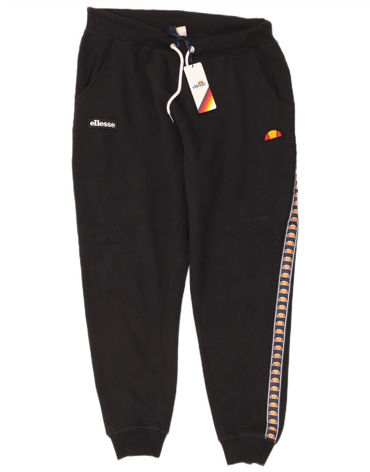 Ellesse Pantaloni da tuta da uomo con grafica Joggers grandi in cotone nero