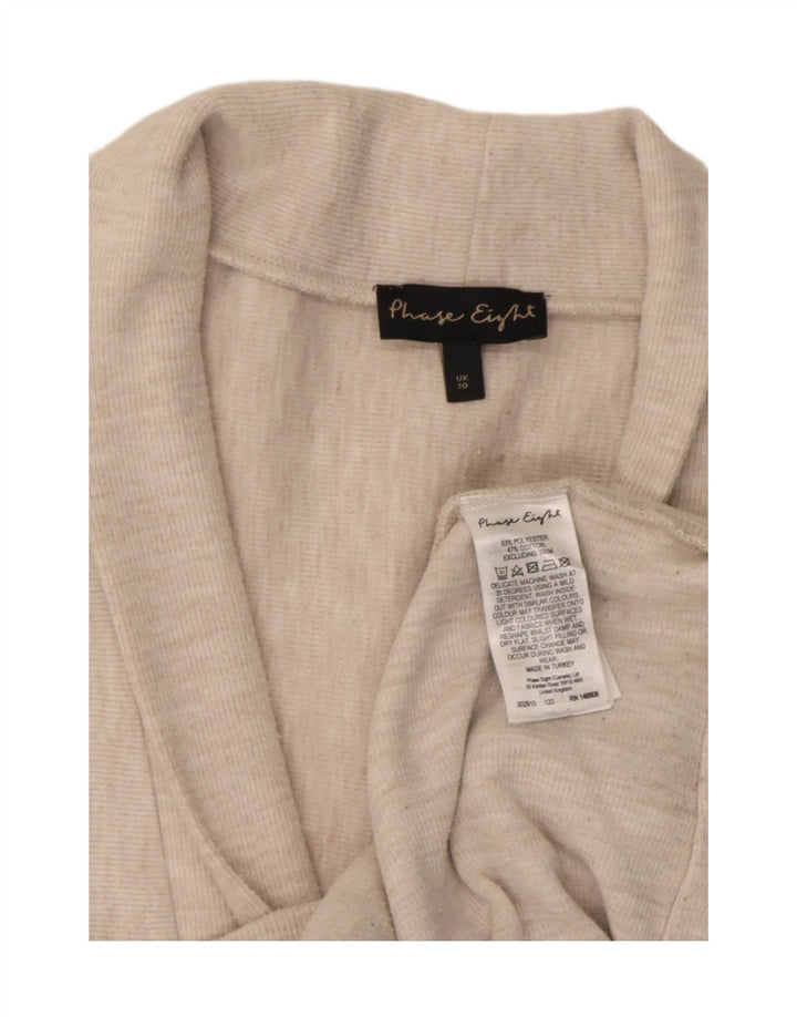 Maglione cardigan avvolgente da donna Phase Eight UK 10 piccolo poliestere beige