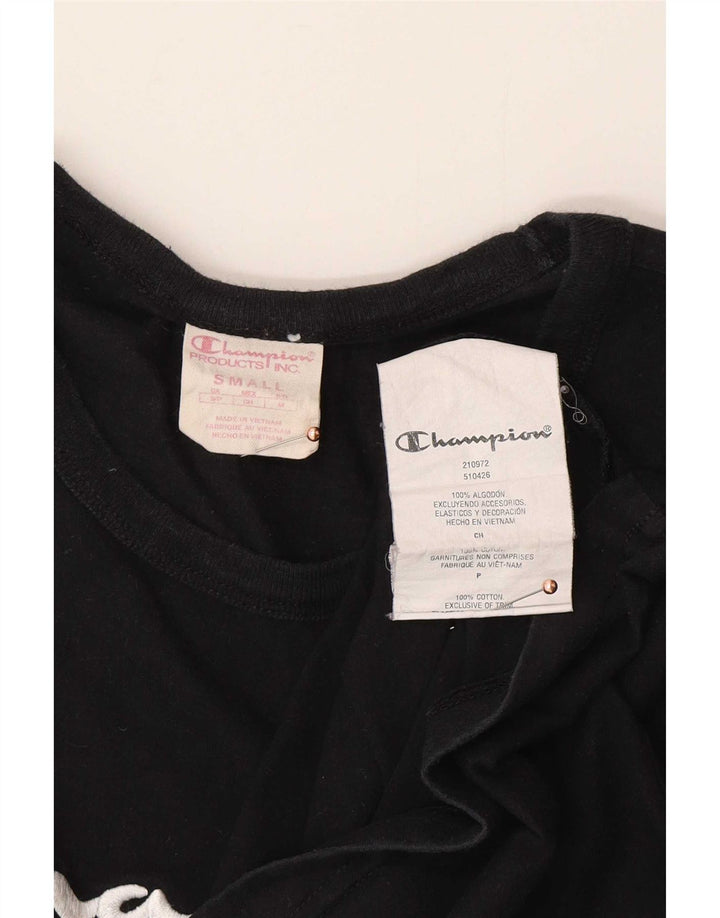 T-shirt grafica da uomo Champion Top piccola in cotone nero