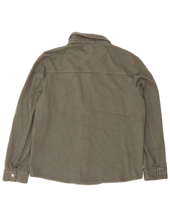 Camicia overshirt da uomo Zara grande in viscosa kaki