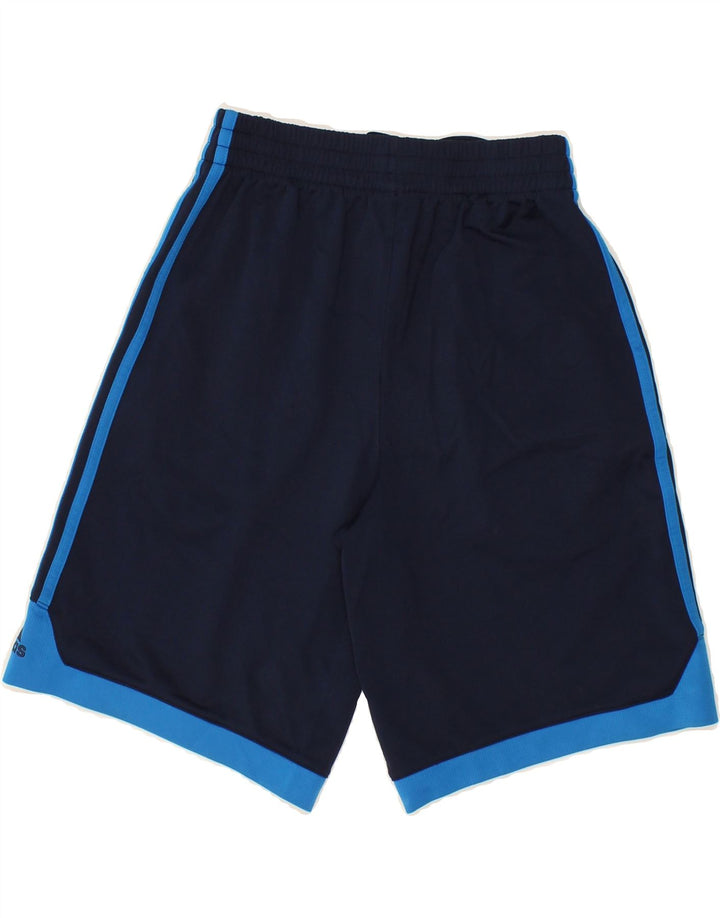 ADIDAS Boys Sport Shorts 10-11 Years  Navy Blue Polyester Vintage Adidas and Second-Hand Adidas from Messina Hembry 