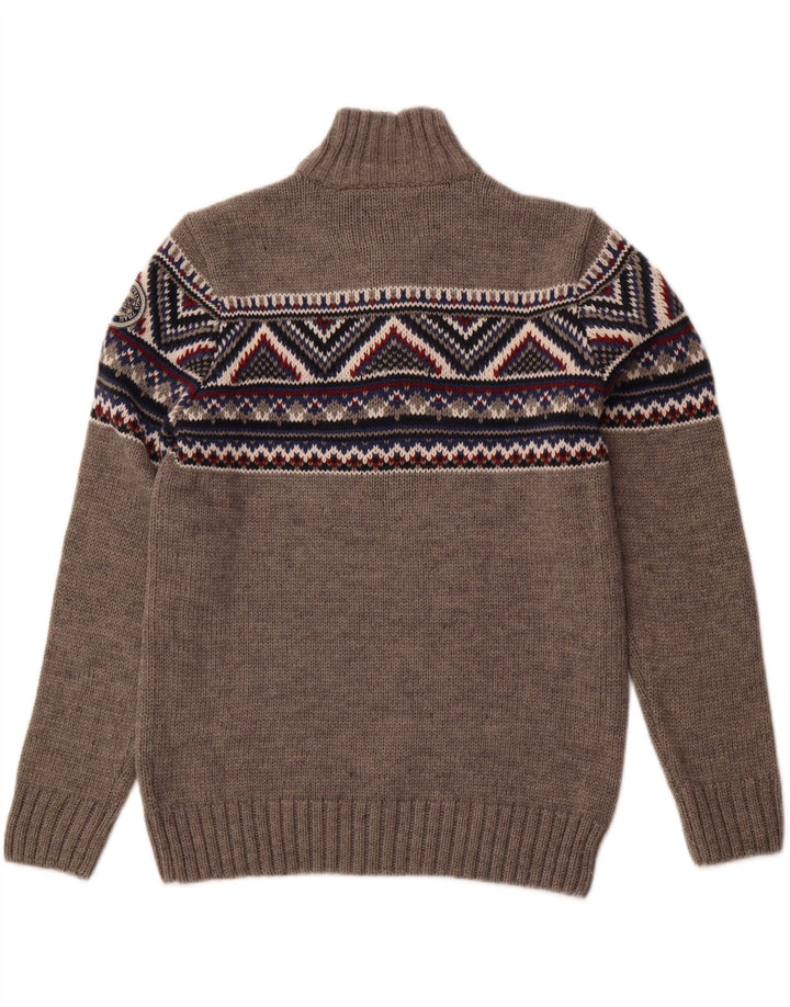 Maglione da uomo SOUTHERN con collo a bottoni 2XL Acrilico Fair Isle grigio