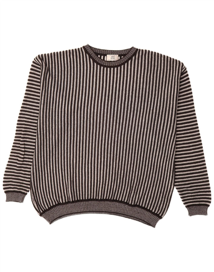 Maglione maglione da uomo con scollo a barca Alba Moda XL a righe marroni