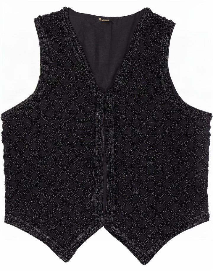 Gilet vintage da donna UK 14 medio nero