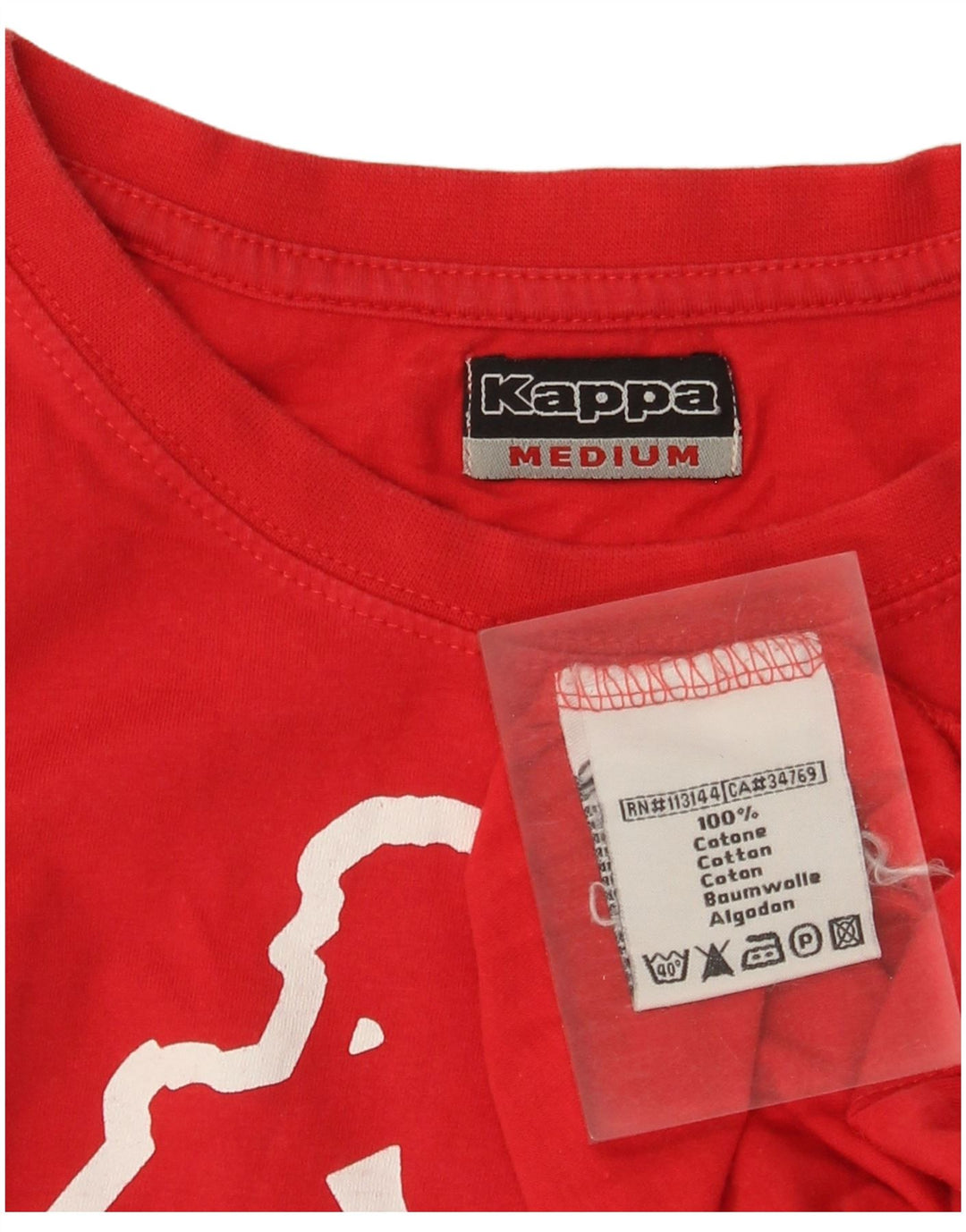 T-shirt grafica da uomo Kappa Top rosso medio in cotone