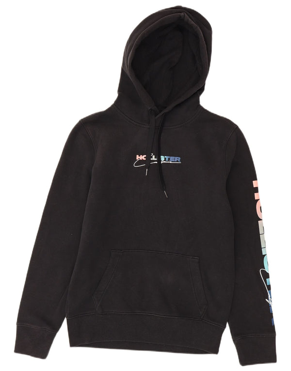 Felpa con cappuccio grafica da uomo Hollister Small in cotone nero