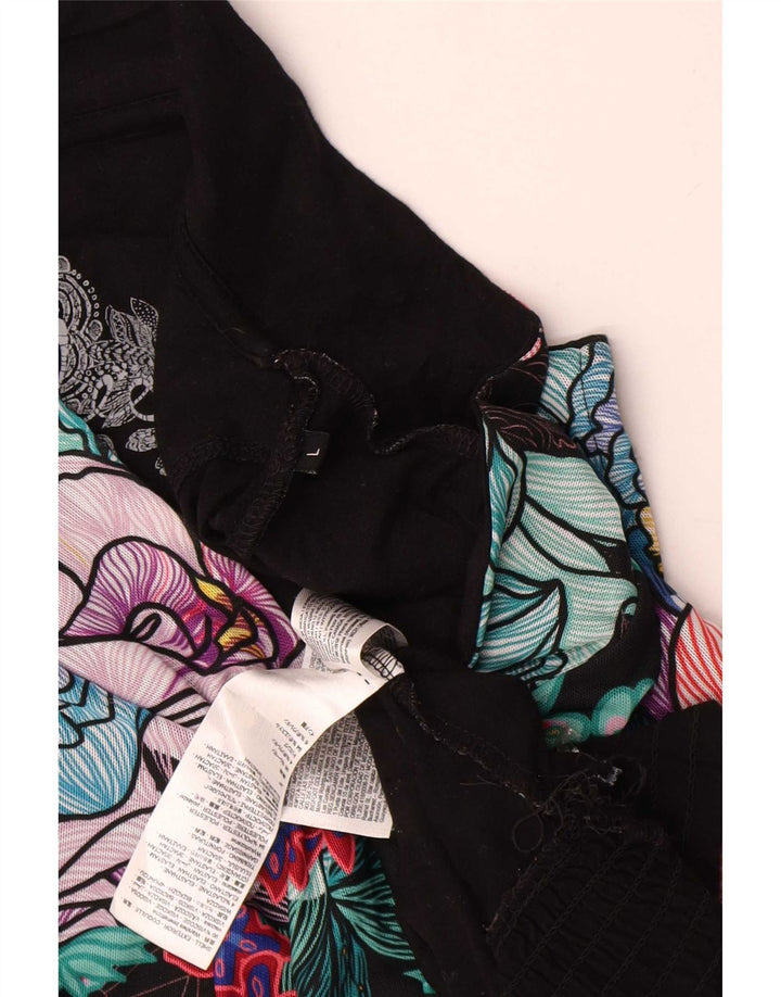Desigual Donna Camicetta Top UK 16 Grande Viscosa floreale multicolore