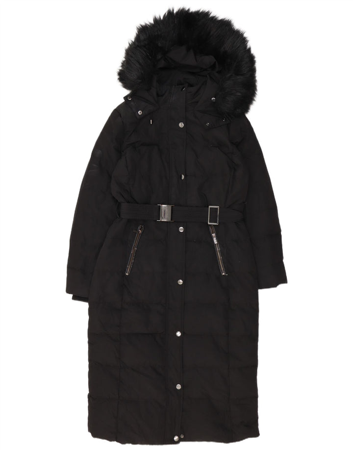 Cappotto imbottito oversize con cappuccio da donna Phase Eight UK 12 medio nero