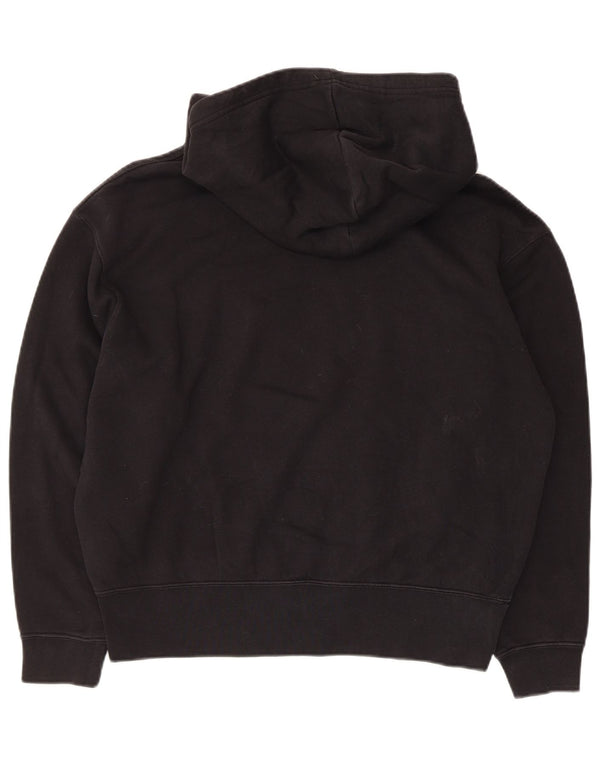 Felpa con cappuccio oversize da donna Nike UK 6 XS cotone nero