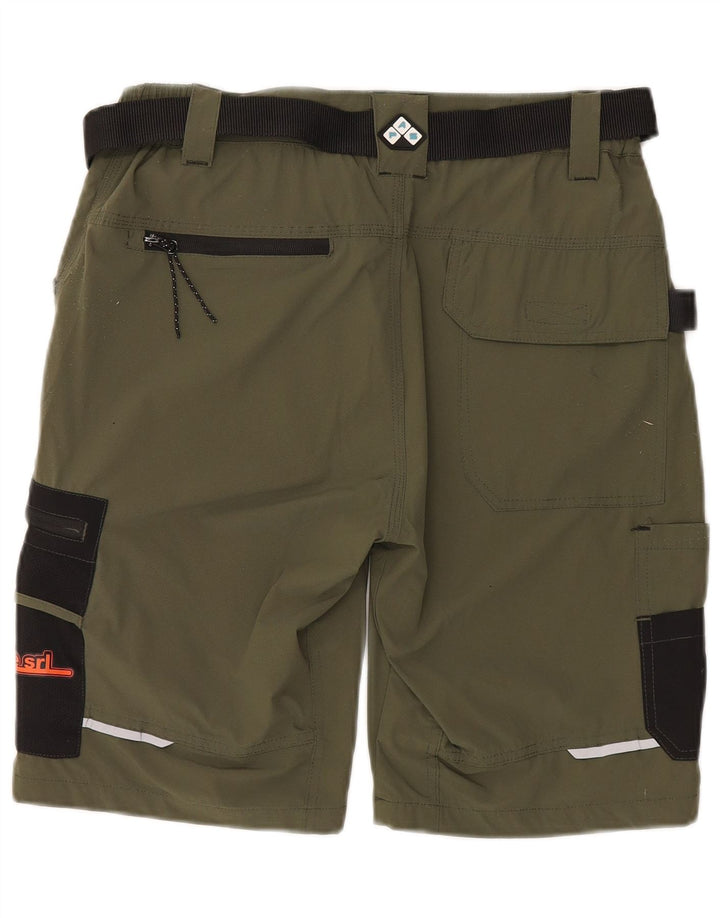 Pantaloncini cargo grafici vintage da uomo grandi W34 color block kaki