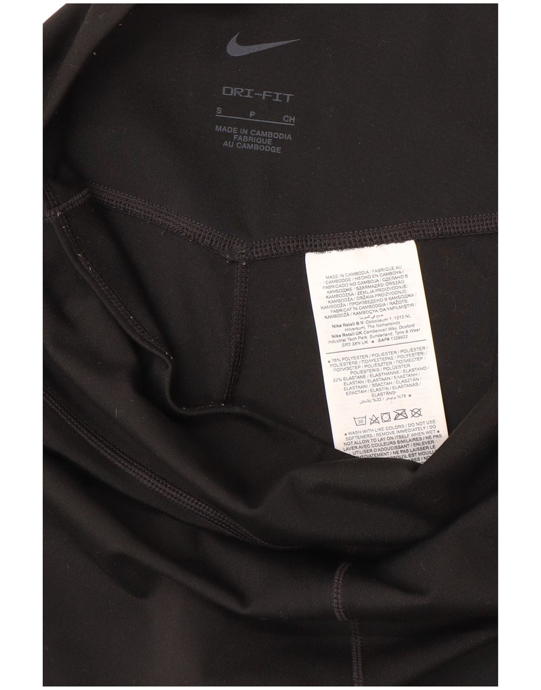 Leggings Capri Dri Fit da donna NIKE UK 10 piccoli poliestere nero