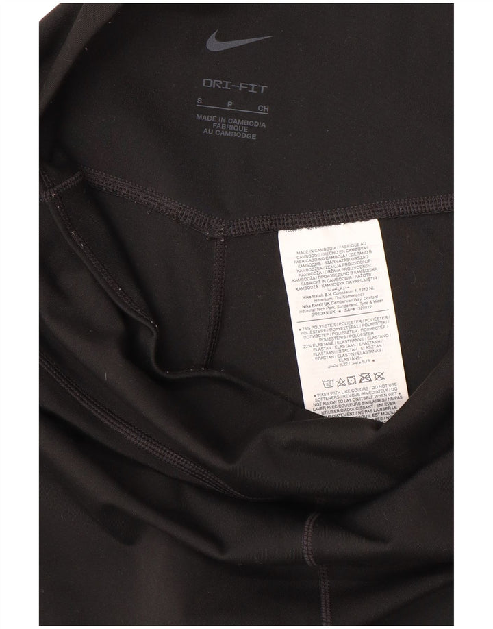 Leggings Capri Dri Fit da donna NIKE UK 10 piccoli poliestere nero