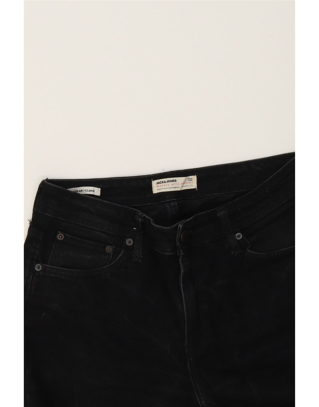 JACK & JONES Mens Clark Straight Jeans W30 L28 Black Cotton Vintage Jack & Jones and Second-Hand Jack & Jones from Messina Hembry 