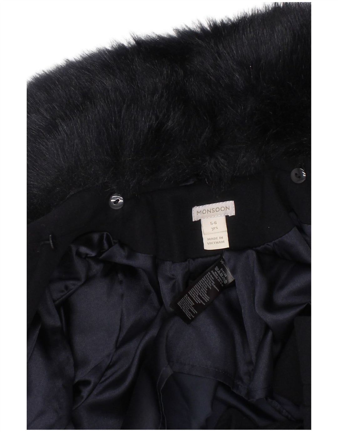 Cappotto per ragazze Monsoon 5-6 anni in poliestere blu navy