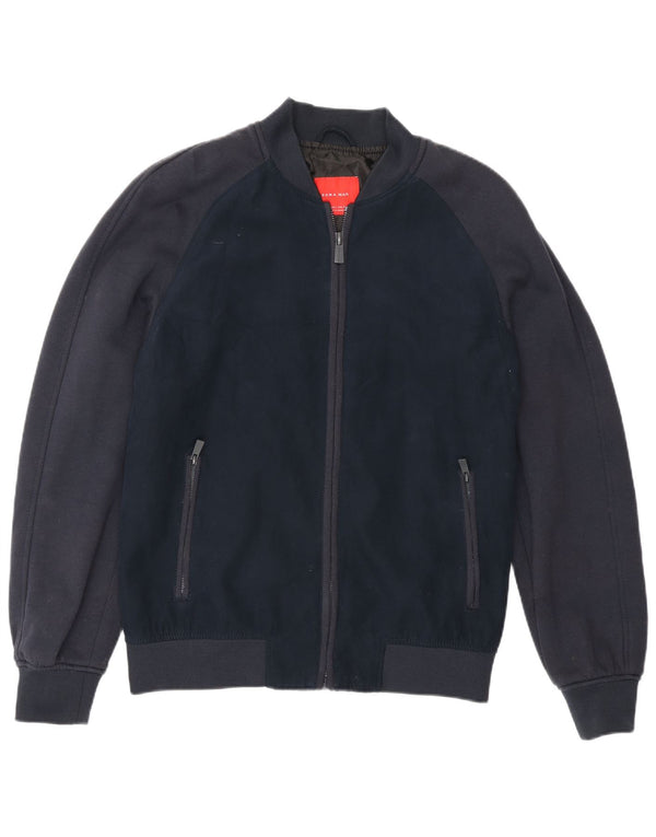 Giubbotto bomber da uomo Zara UK 40 grande blu navy