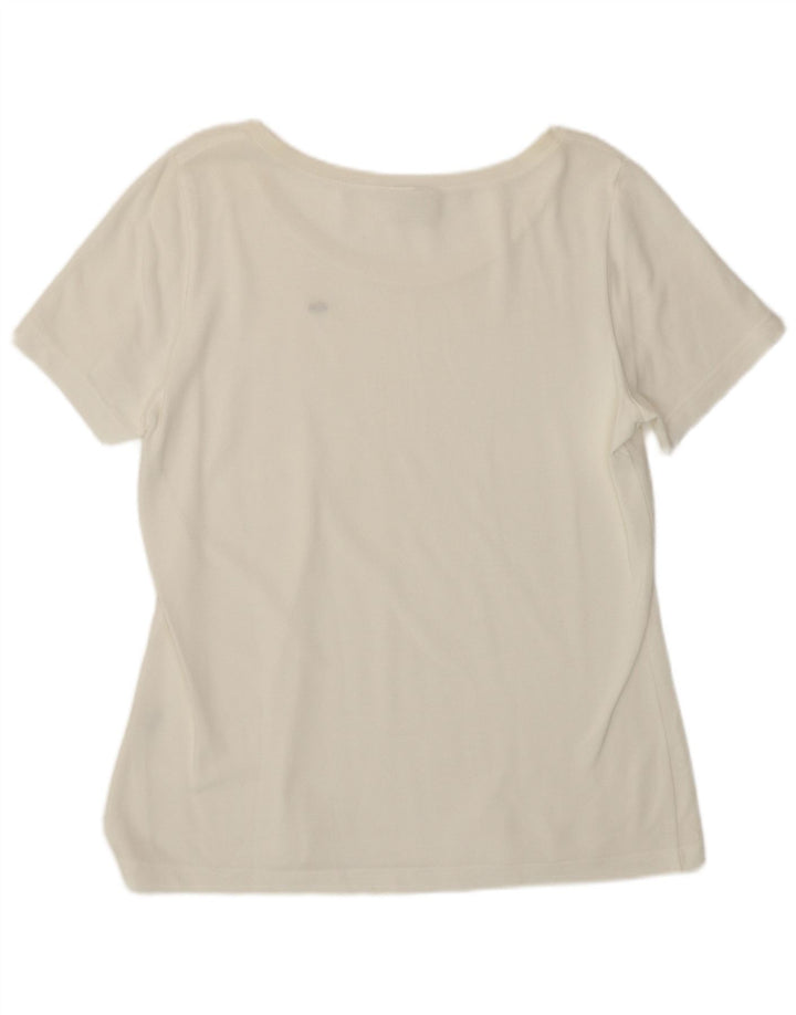 T-shirt da donna Lacoste taglia 44 grande in cotone bianco