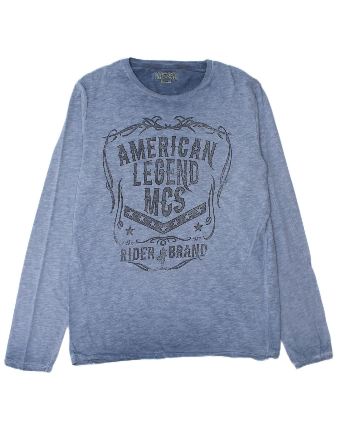 Marlboro Classics Top grafico da uomo a maniche lunghe grande blu