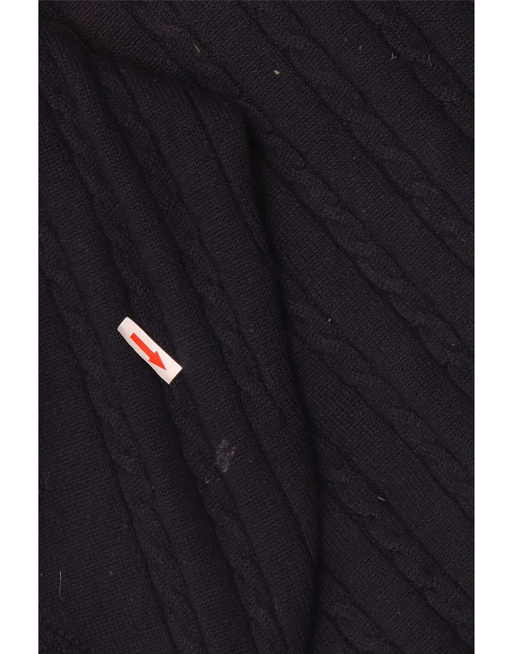 Maglione da uomo Pringle a collo alto, maglione grande, in lana a righe blu navy