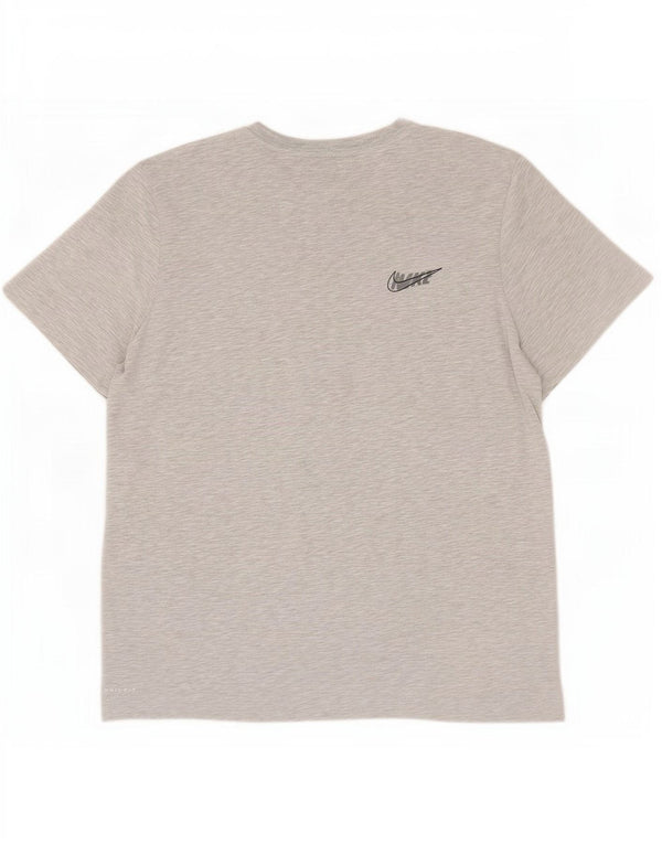 T-shirt grafica Nike Dri Fit da uomo XL in cotone grigio