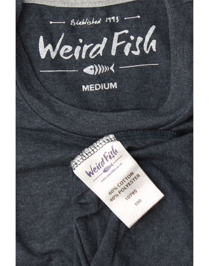 T-shirt da uomo Weird Fish Top in cotone blu navy medio