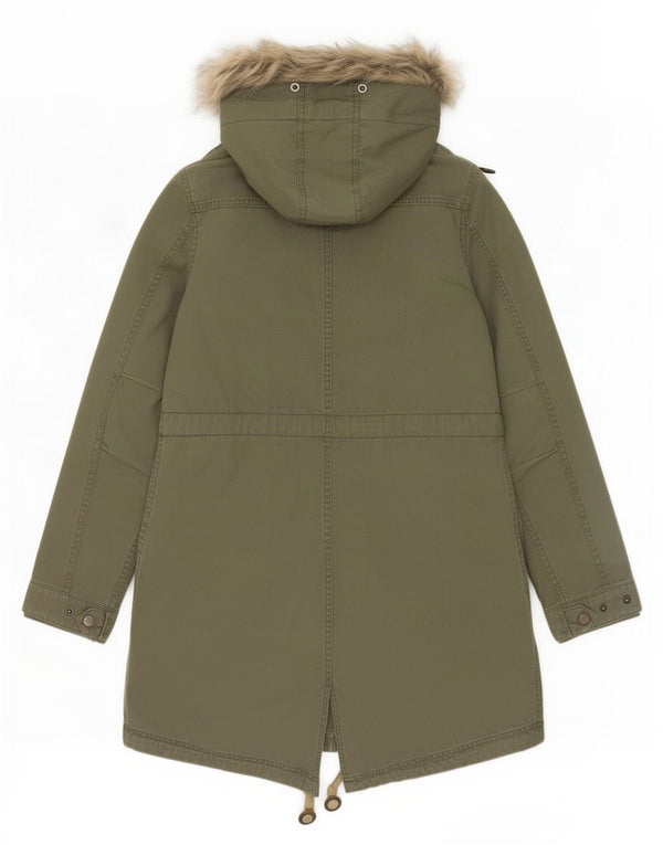 Giacca Parka con cappuccio da donna Fat Face UK 10 piccola in cotone kaki