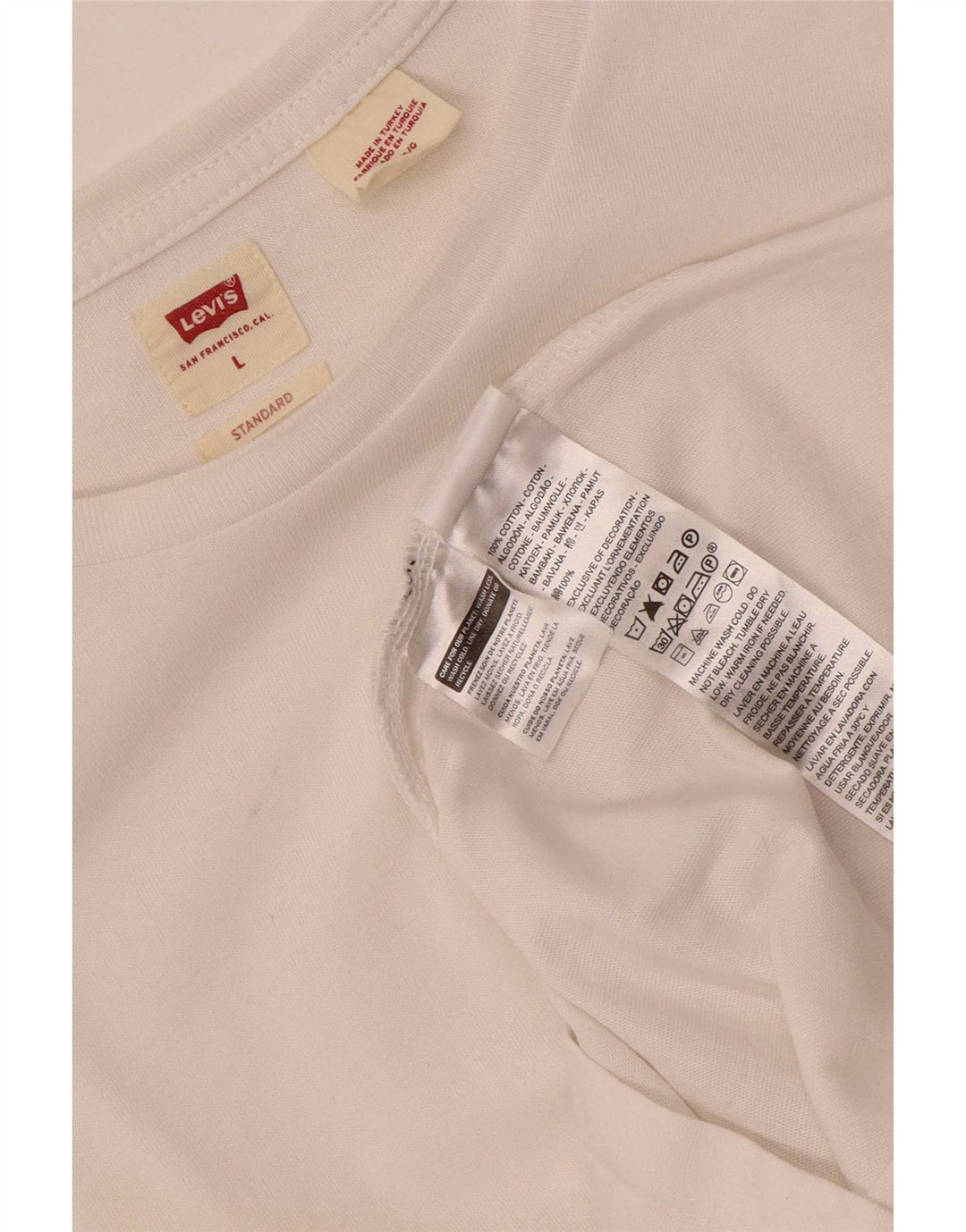 T-shirt standard da uomo Levi's Top grande in cotone bianco