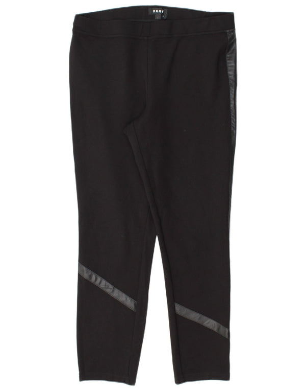 DKNY Womens Leggings UK 16 Large Black Rayon