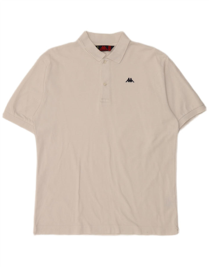 Polo Kappa Uomo Cotone Medio Bianco